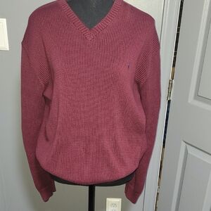 Ralph Lauren Polo Maroon V-Neck Sweater